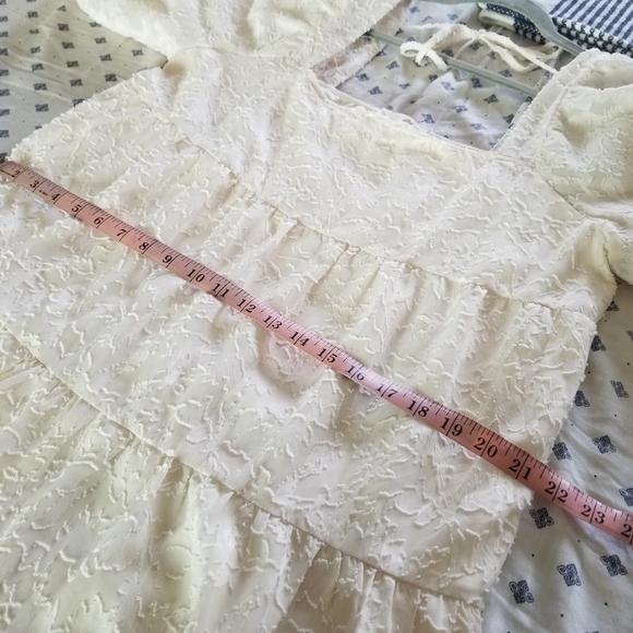 Lush | Tiered Lace Ivory Mini Dress - Picture 8 of 10